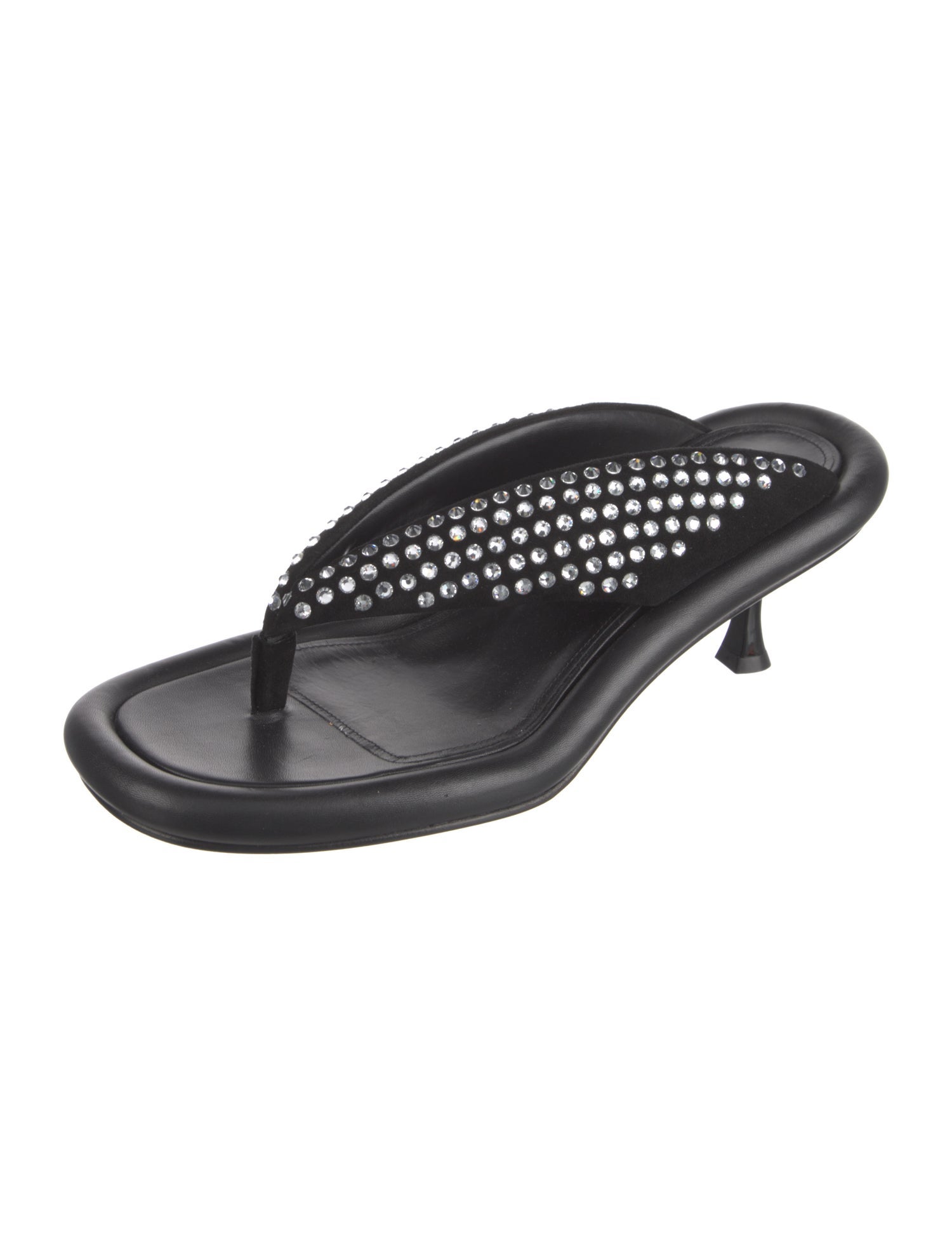 J.W. Anderson Leather Crystal Embellishments Slides